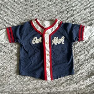OshKosh B'gosh Kids Blue and White Jersey with Red Trim